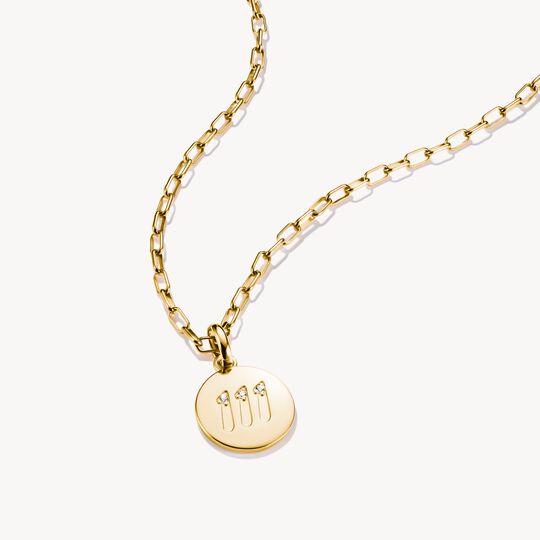 Thomas Sabo Charm Club Charming Connect Gold Plated Angel Number 111 With Stones Charm CC1248-414-14