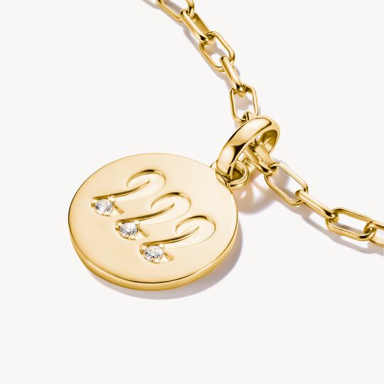 Thomas Sabo Charm Club Charming Connect Gold Plated Angel Number 222 With Stones Charm CC1249-414-14