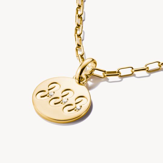 Thomas Sabo Charm Club Charming Connect Gold Plated Angel Number 333 With Stones Charm CC1250-414-14