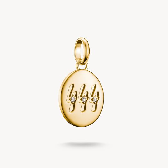 Thomas Sabo Charm Club Charming Connect Gold Plated Angel Number 444 With Stones Charm CC1251-414-14