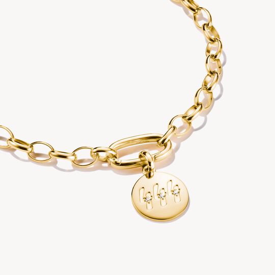 Thomas Sabo Charm Club Charming Connect Gold Plated Angel Number 444 With Stones Charm CC1251-414-14