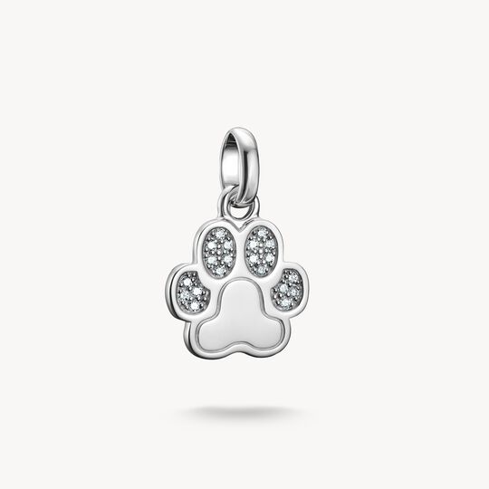 Thomas Sabo Charm Club Charming Connect Sterling Silver Paw Print With Stones Charm CC1259-051-14