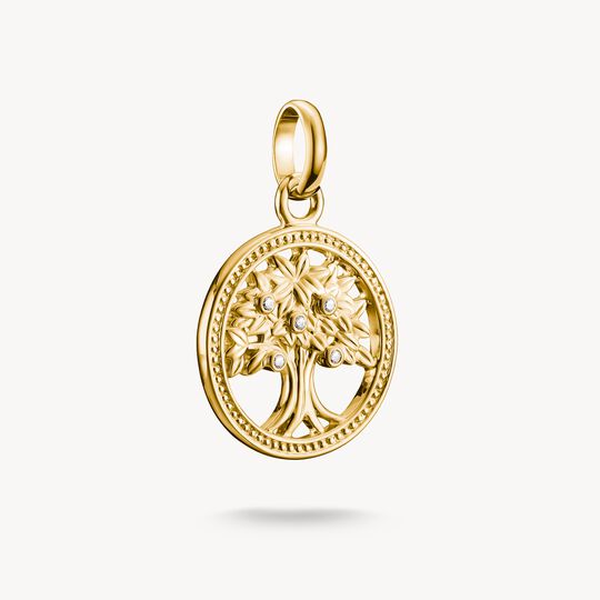 Thomas Sabo Charm Club Charming Connect Gold Plated Tree Of Love With Stones Charm CC1262-414-14