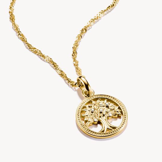 Thomas Sabo Charm Club Charming Connect Gold Plated Tree Of Love With Stones Charm CC1262-414-14