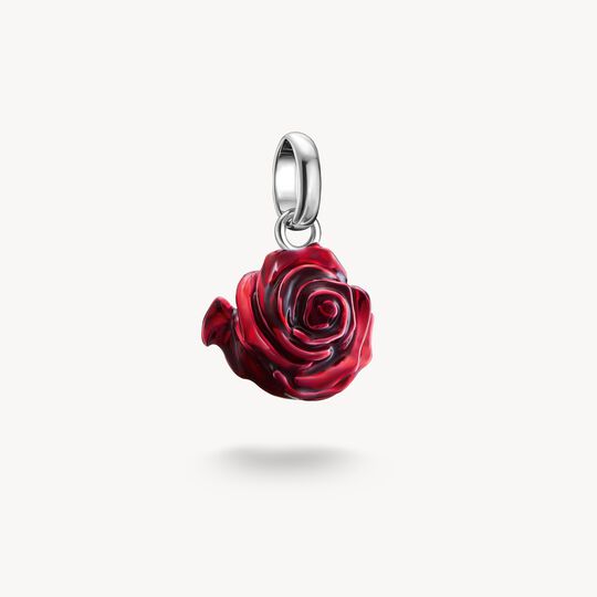 Thomas Sabo Charm Club Charming Connect Sterling Silver Red Rose Blossom Charm CC1263-007-10