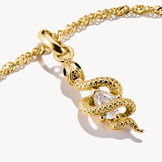 Thomas Sabo Charm Club Charming Connect Gold Plated Snake With Stone Charm CC1264-565-14