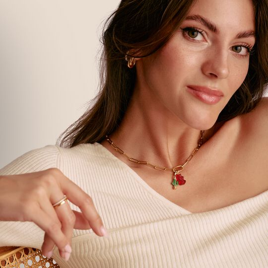 Thomas Sabo Charm Club Charming Connect Gold Plated Red HARIBO Goldbear Charm CC1275-413-10