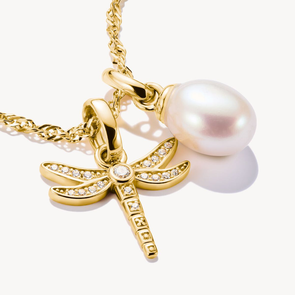 Thomas Sabo Charm Club Charming Connect Gold Plated Freshwater Pearl Charm CC1282-430-14