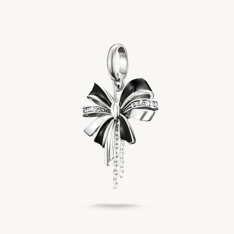 Thomas Sabo Charm Club Charming Connect Sterling Silver Black Bow Charm CC1288-691-11