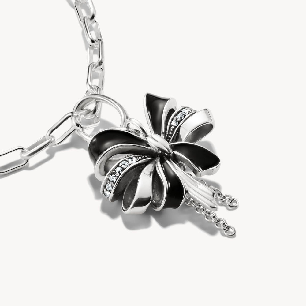 Thomas Sabo Charm Club Charming Connect Sterling Silver Black Bow Charm CC1288-691-11