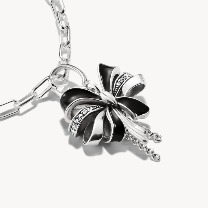 Thomas Sabo Charm Club Charming Connect Sterling Silver Black Bow Charm CC1288-691-11