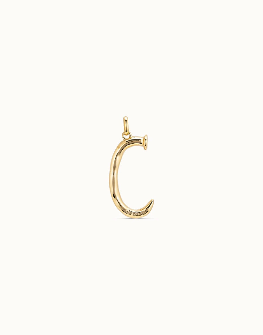 Gimme A Letter C Large Golden Metal Charm CHA0003ORO0000U