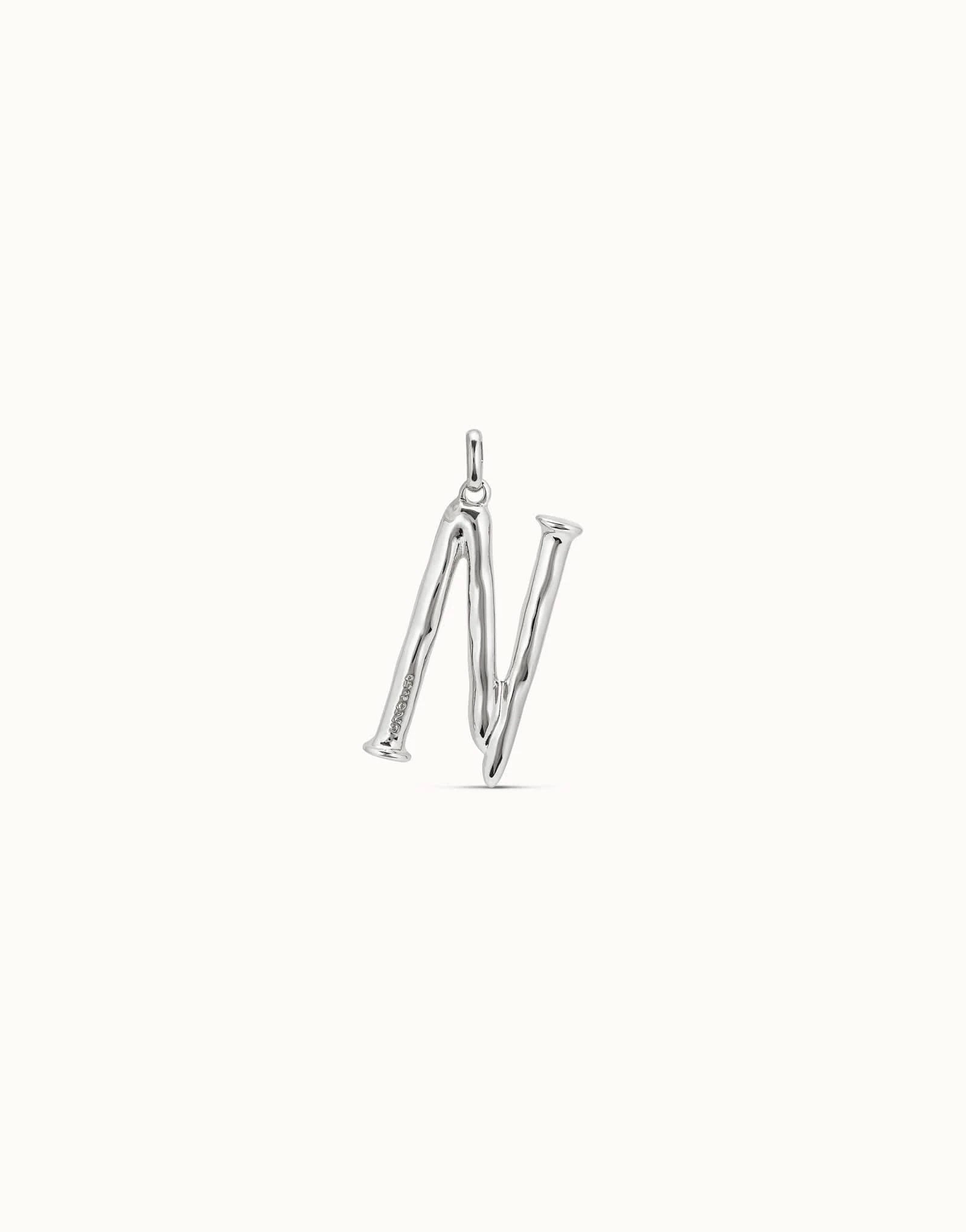 Gimme A Letter N Large Silver Metal Charm CHA0014MTL0000U