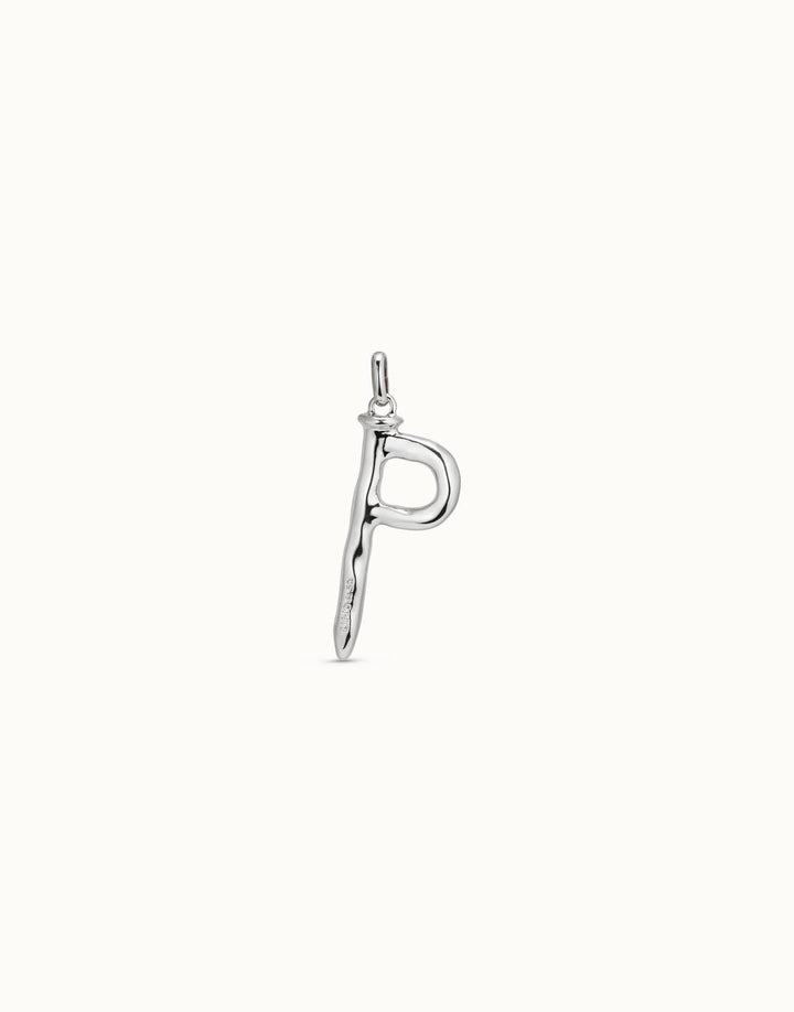 Gimme A letter P Large Silver Metal Charm CHA0016MTL0000U