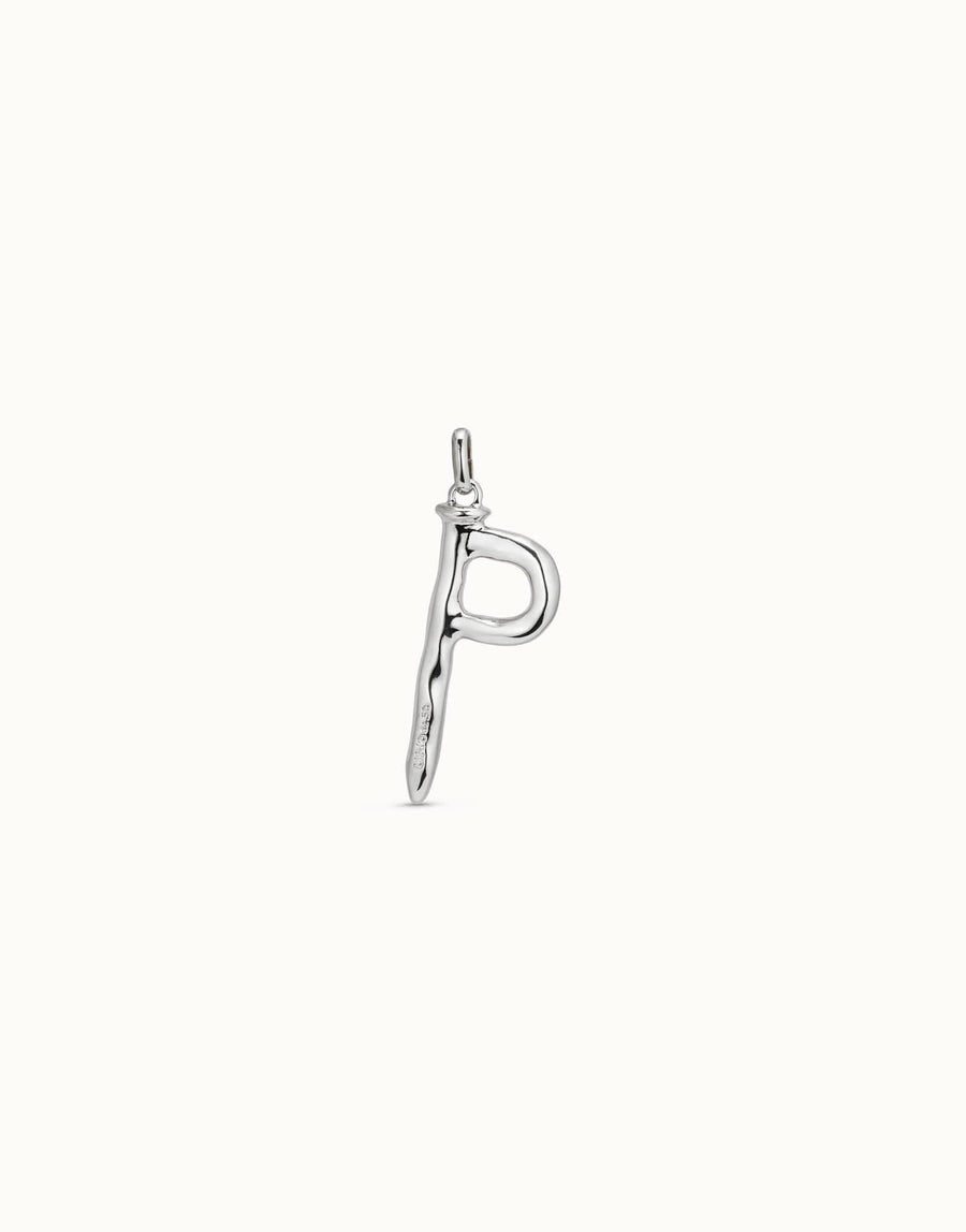 Gimme A letter P Large Silver Metal Charm CHA0016MTL0000U