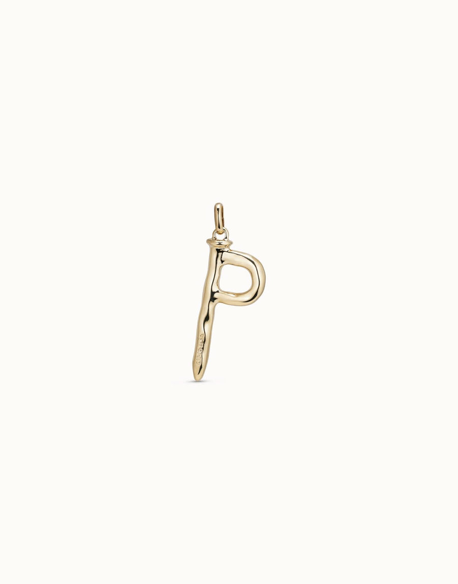 Gimme A letter P Large Golden Metal Charm CHA0016ORO0000U
