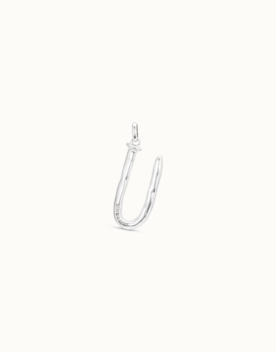 Gimme A Letter U Large Silver Metal Charm CHA0021MTL0000U