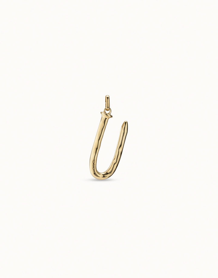 Gimme A Letter U Large Golden Metal Charm CHA0021ORO0000U