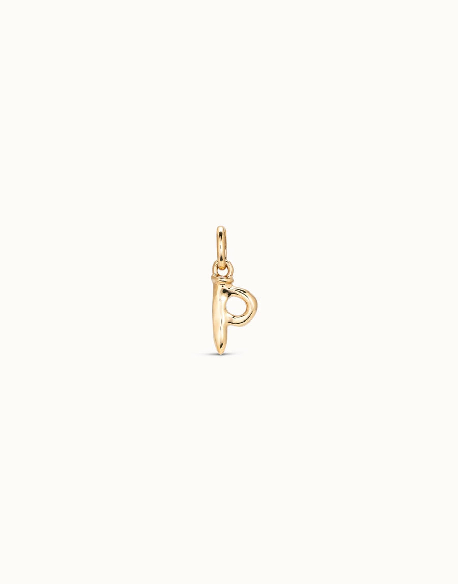 Gimme A Letter P Golden Metal Charm CHA0042ORO0000U
