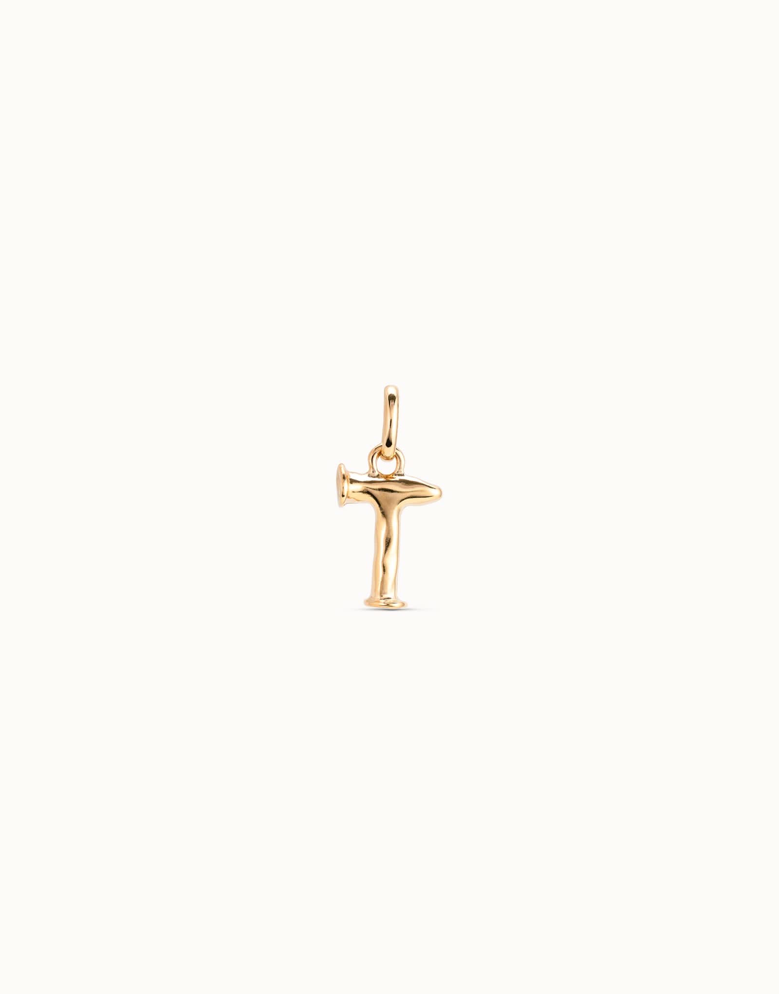 Gimme A Letter T Golden Metal Charm CHA0046ORO0000U