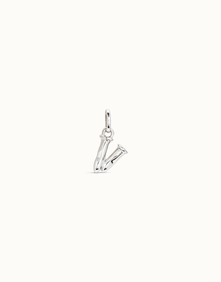 Gimme A Letter V Silver Metal Charm CHA0048MTL0000U
