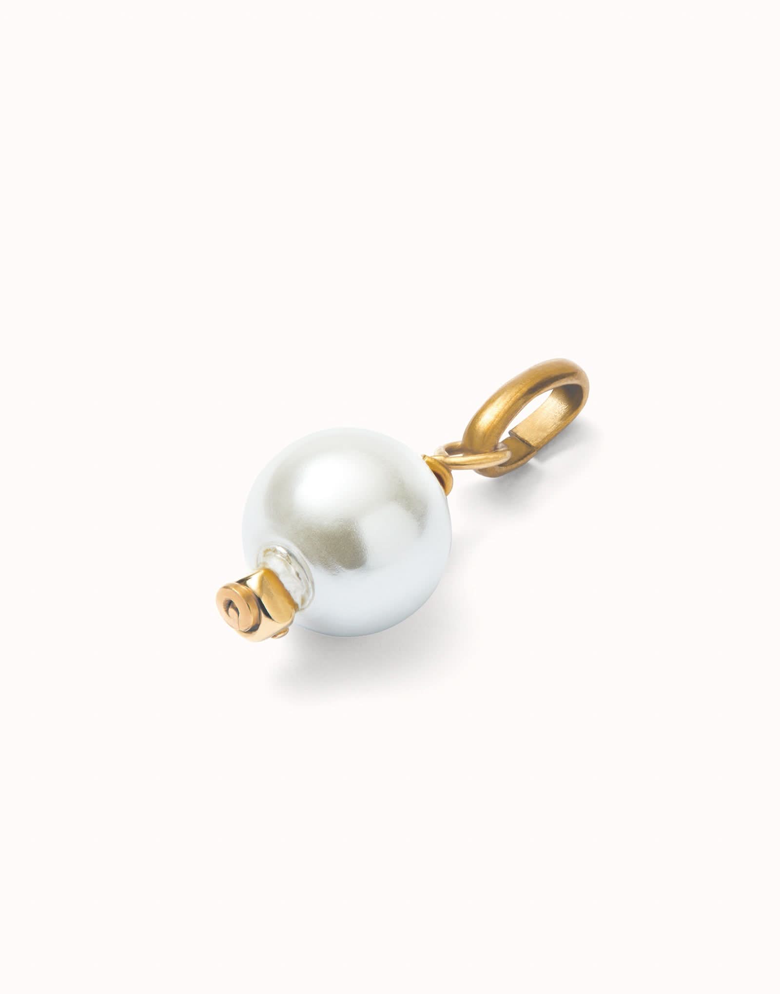 18k Gold Plated Hazte White Pearl Charm CHA0266ORO0000U