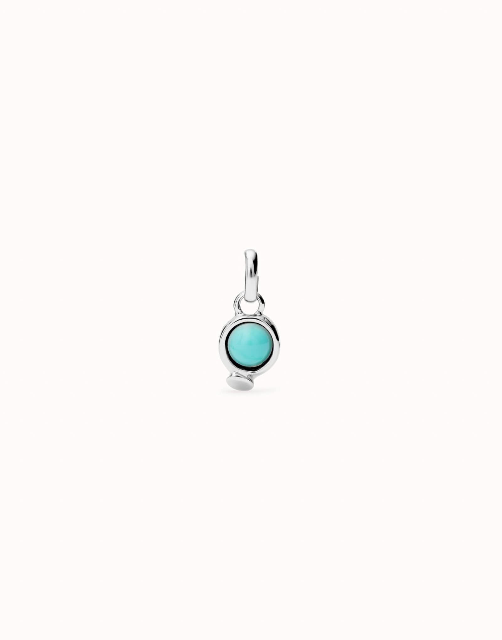 Sterling Silver Plated Hazte Turquoise Stone Charm CHA0267TQSMTL0U