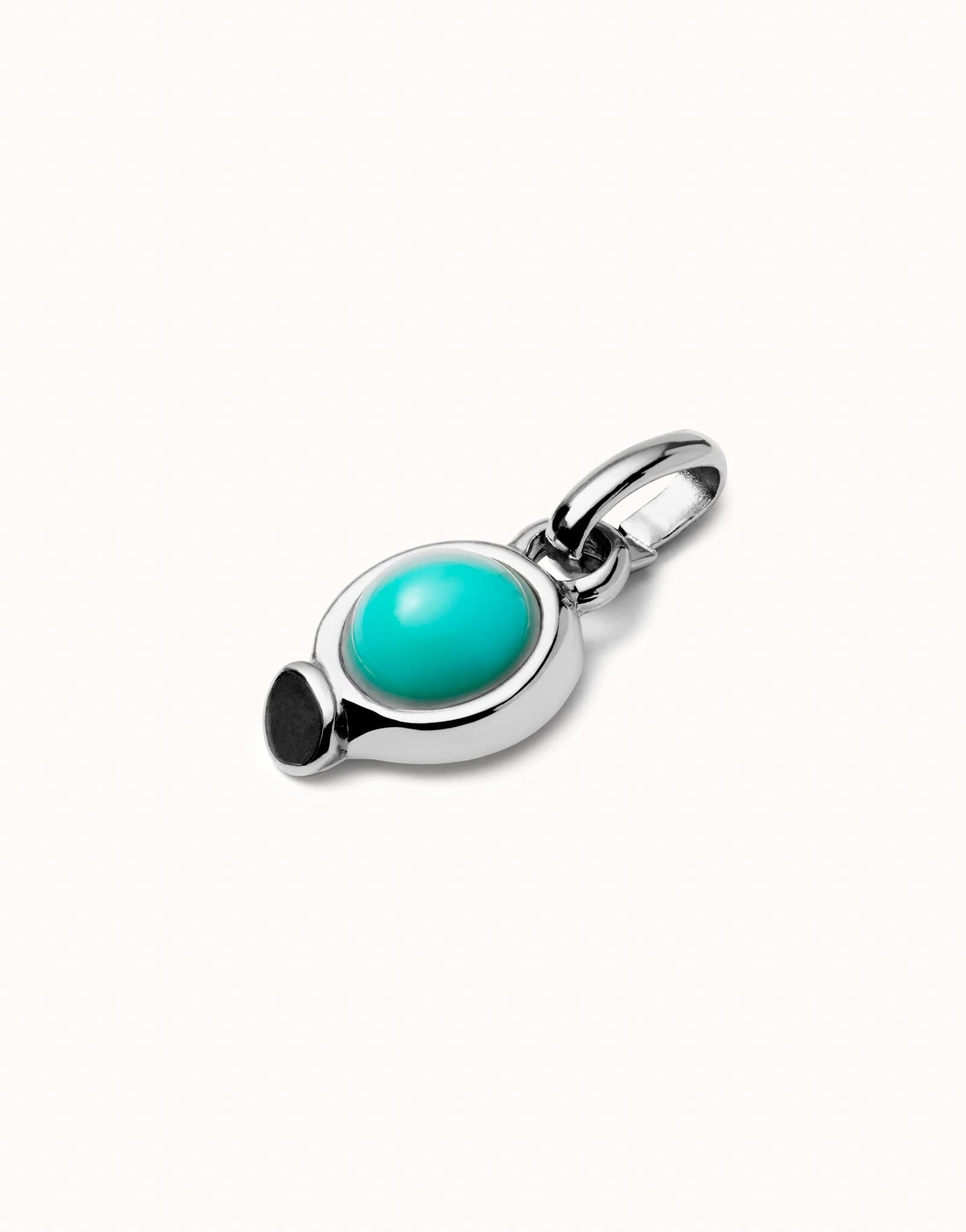 Sterling Silver Plated Hazte Turquoise Stone Charm CHA0267TQSMTL0U