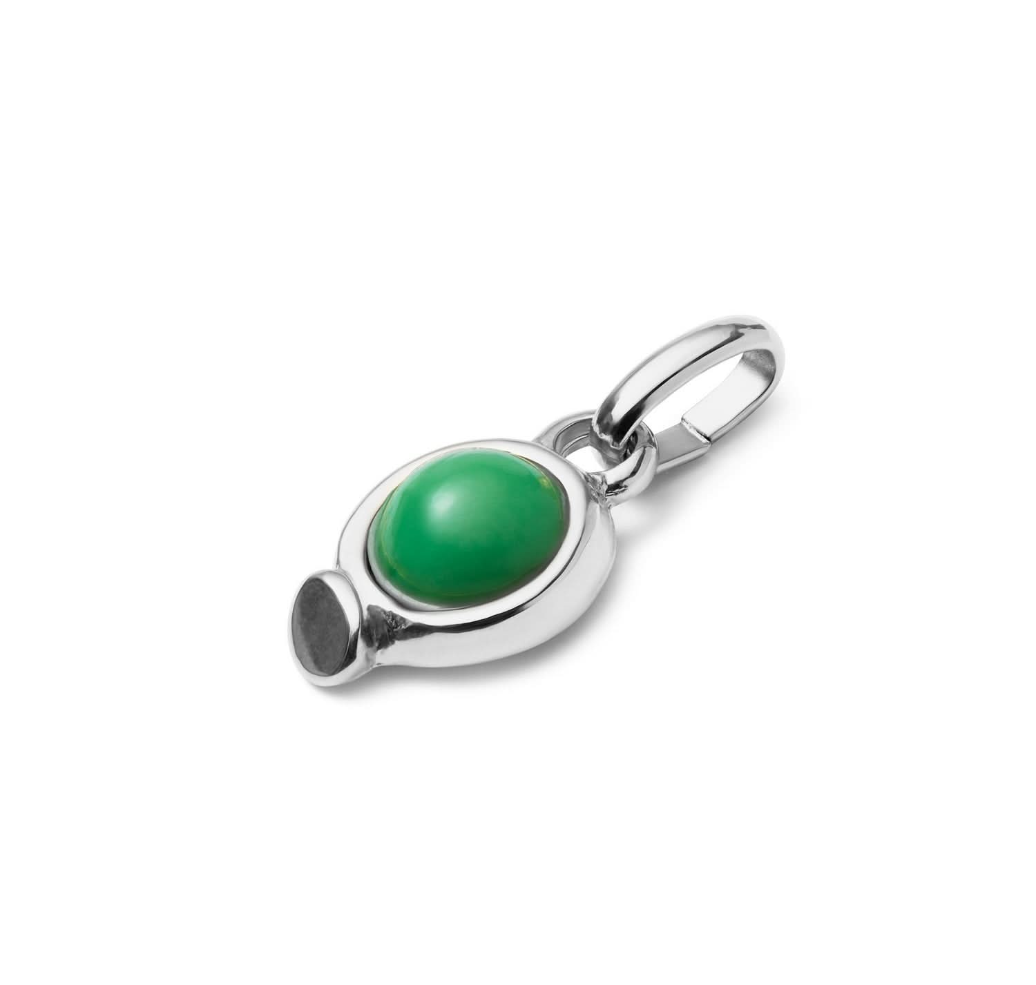 Sterling Silver Plated Hazte Green Stone Charm CHA0267VRDMTL0U