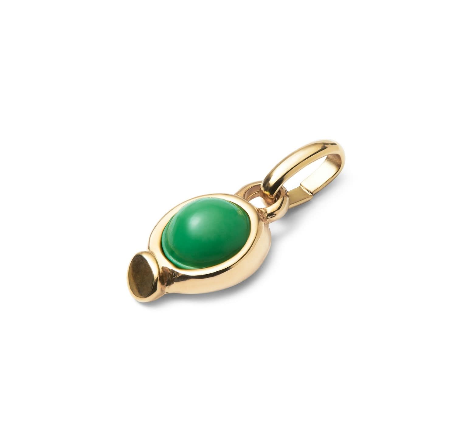 18k Gold Plated Hazte Green Stone Charm CHA0267VRDORO0U