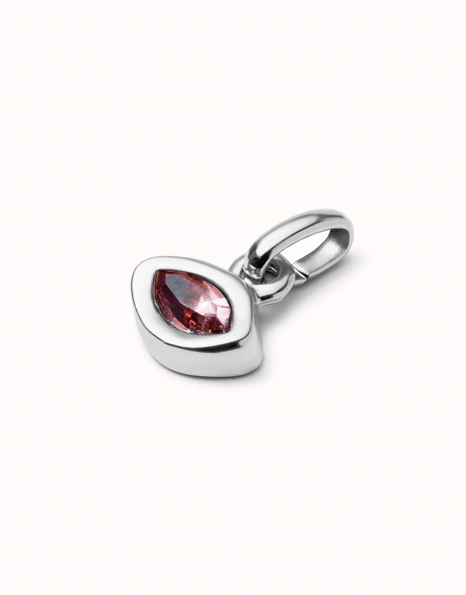 Sterling Silver Plated Hazte Pink Chrystal Charm CHA0270RSAMTL0U