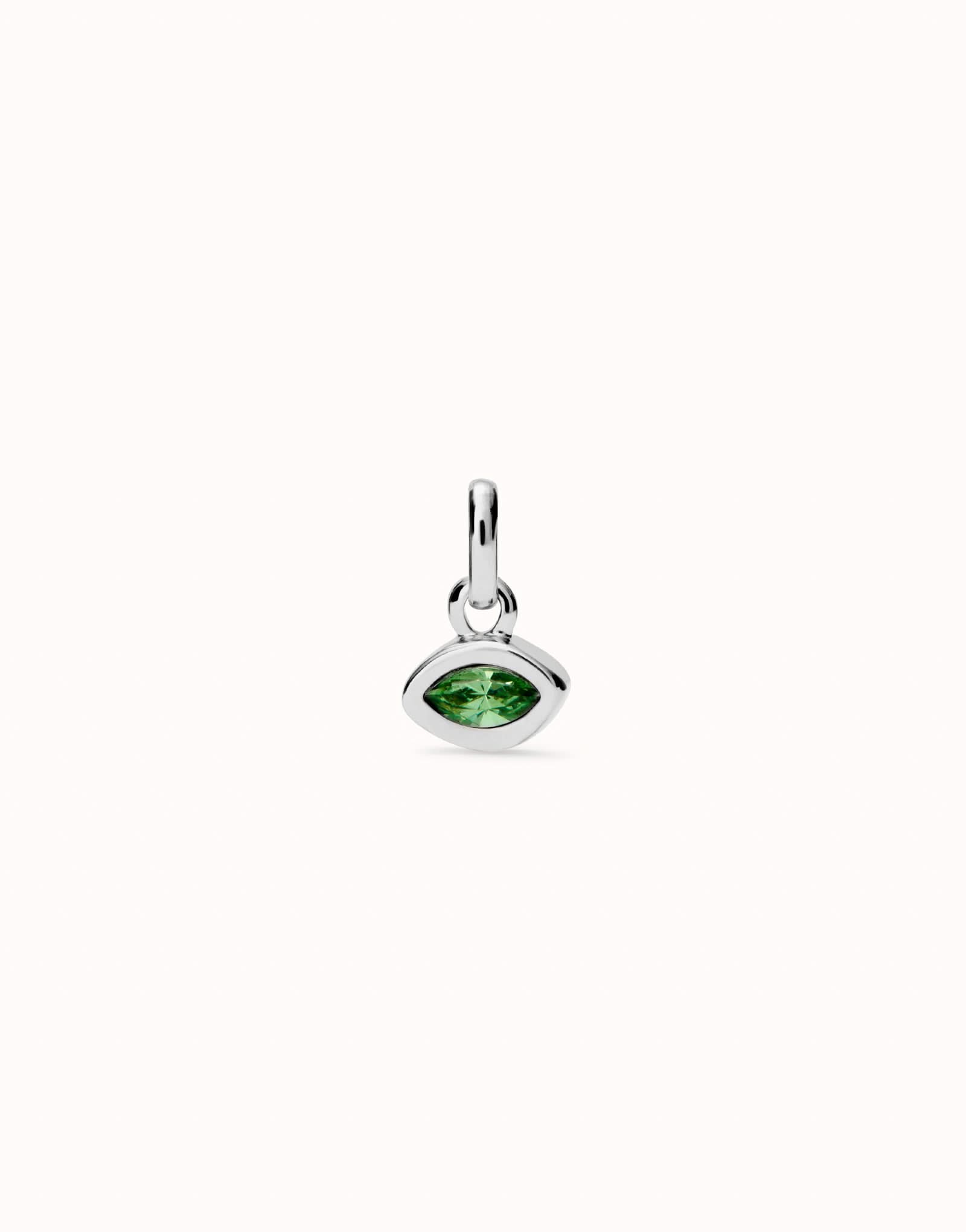Sterling Silver Plated Hazte Green Crystal Charm CHA0270VRDMTL0U