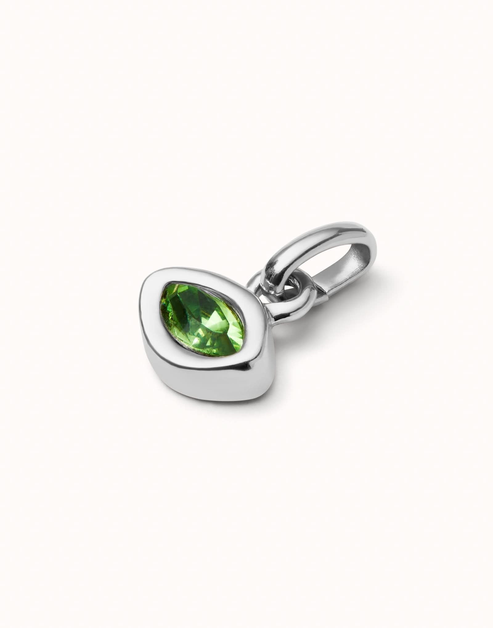 Sterling Silver Plated Hazte Green Crystal Charm CHA0270VRDMTL0U