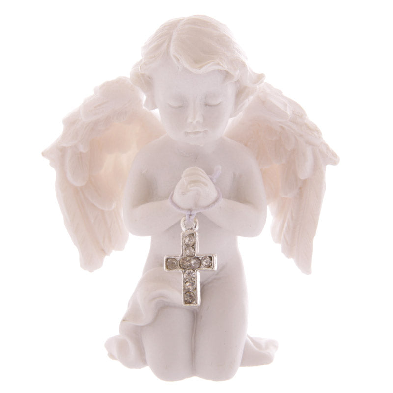 Cherub Praying with Bejewelled Cross CHE72