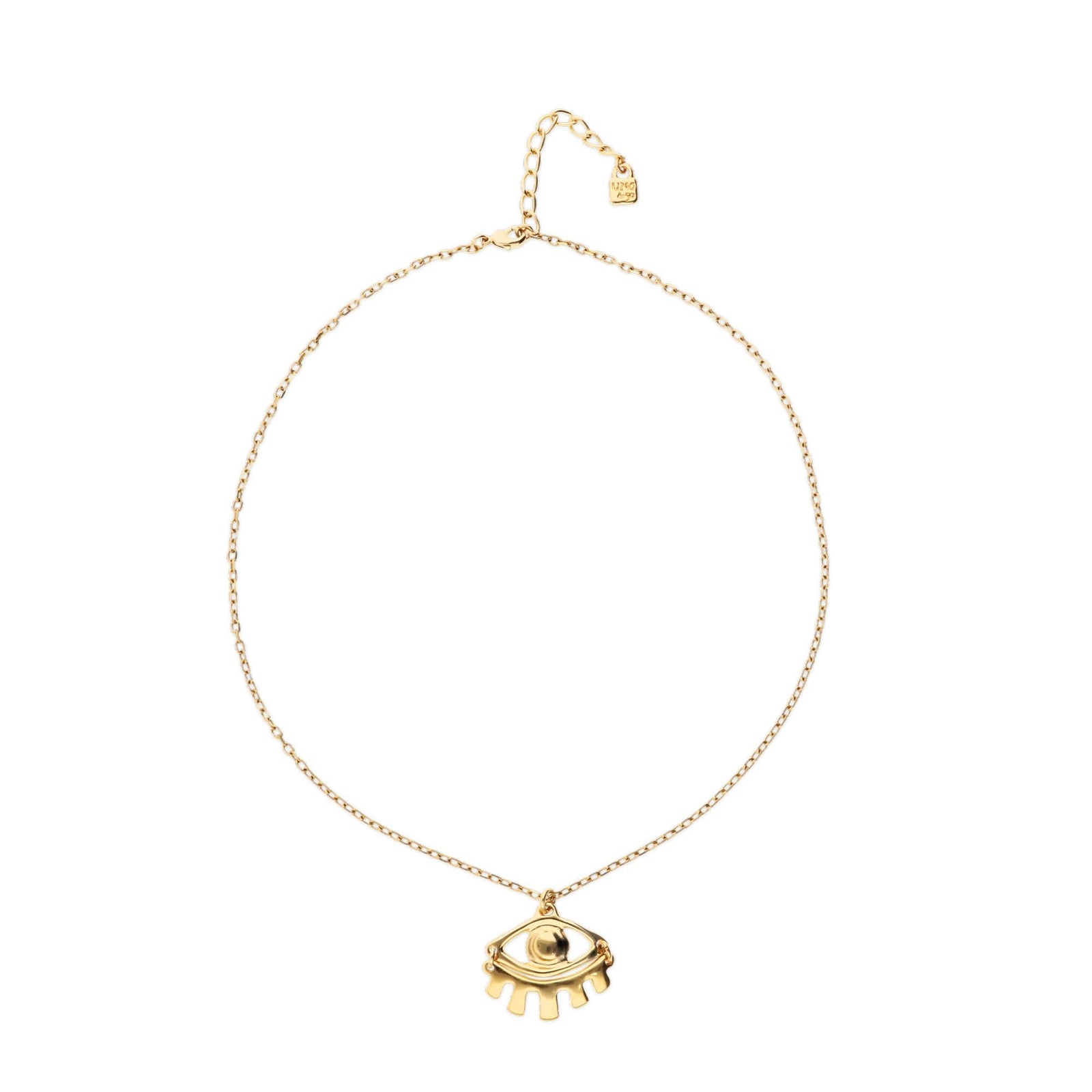 Metal Alloy Gold 18K Small Eye Detail Short Necklace COL2035ORO000