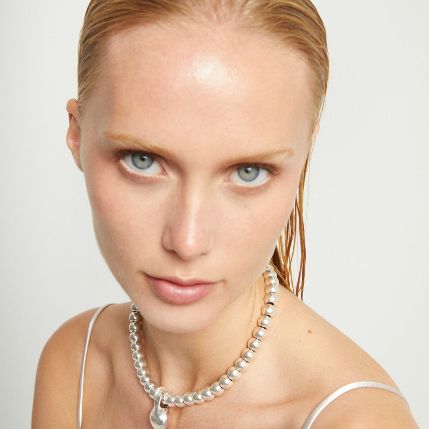 Medium Sterling Silver Alloy Shapes Of Balls And Big Shaped Ball Necklace COL2045MTL000