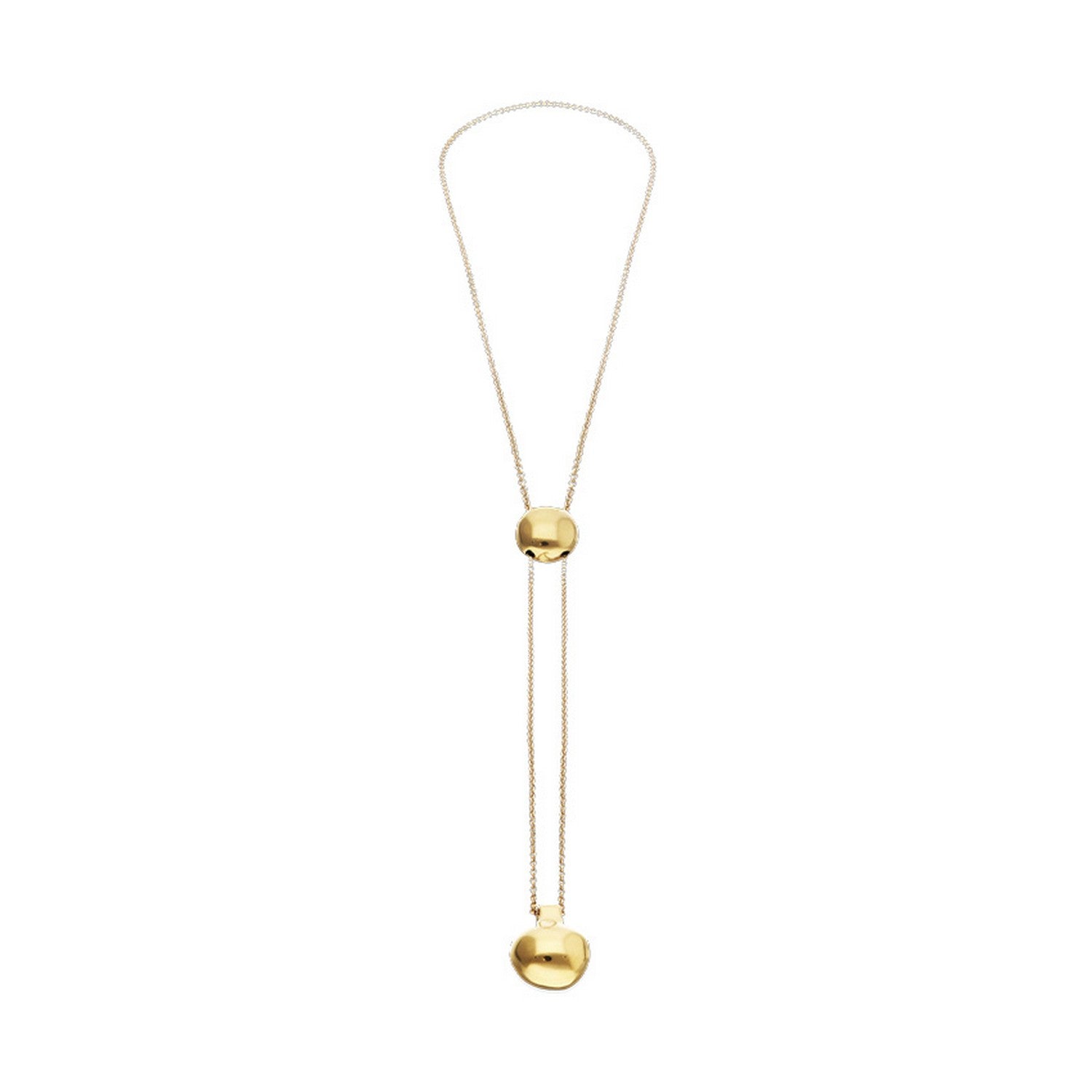 18K Gold-Plated Metal Alloy Height-Adjustable Chain And Two Hanging Weights Necklace COL2055ORO000
