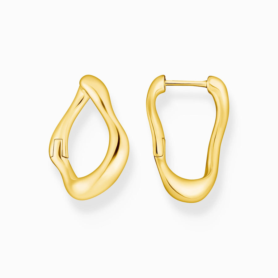 Natural Beauty Gold Plated Hoop Earrings CR754-413-39