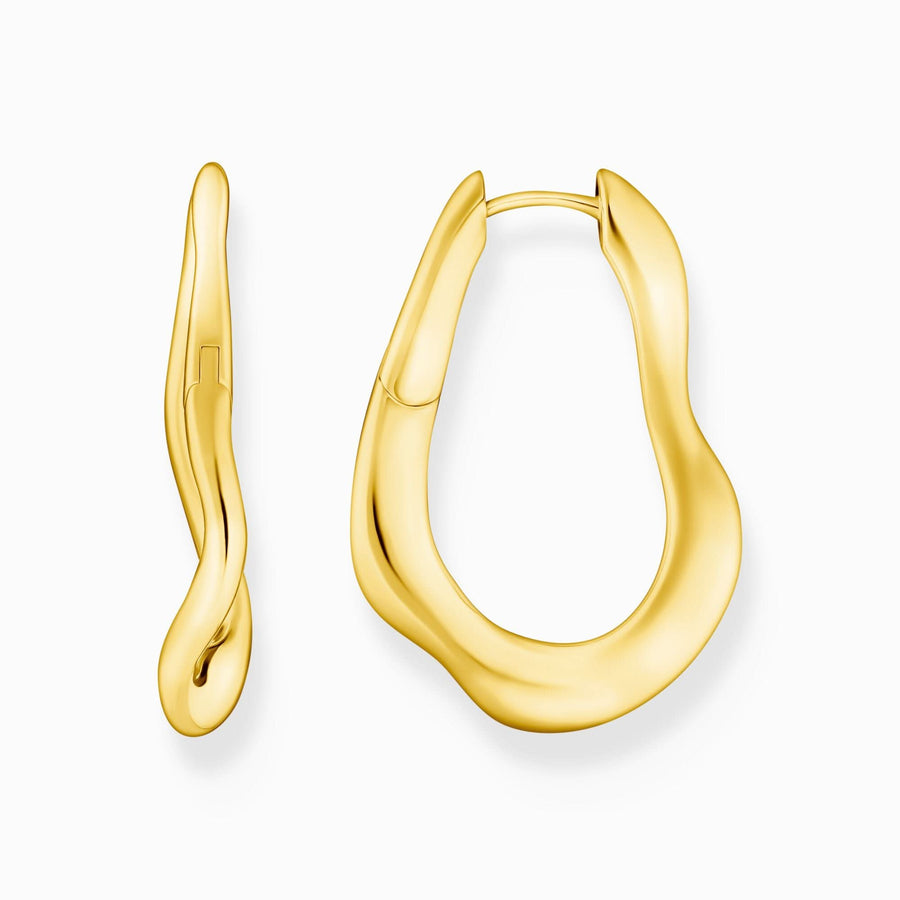 Natural Beauty Gold Plated Large Hoop Earrings CR755-413-39