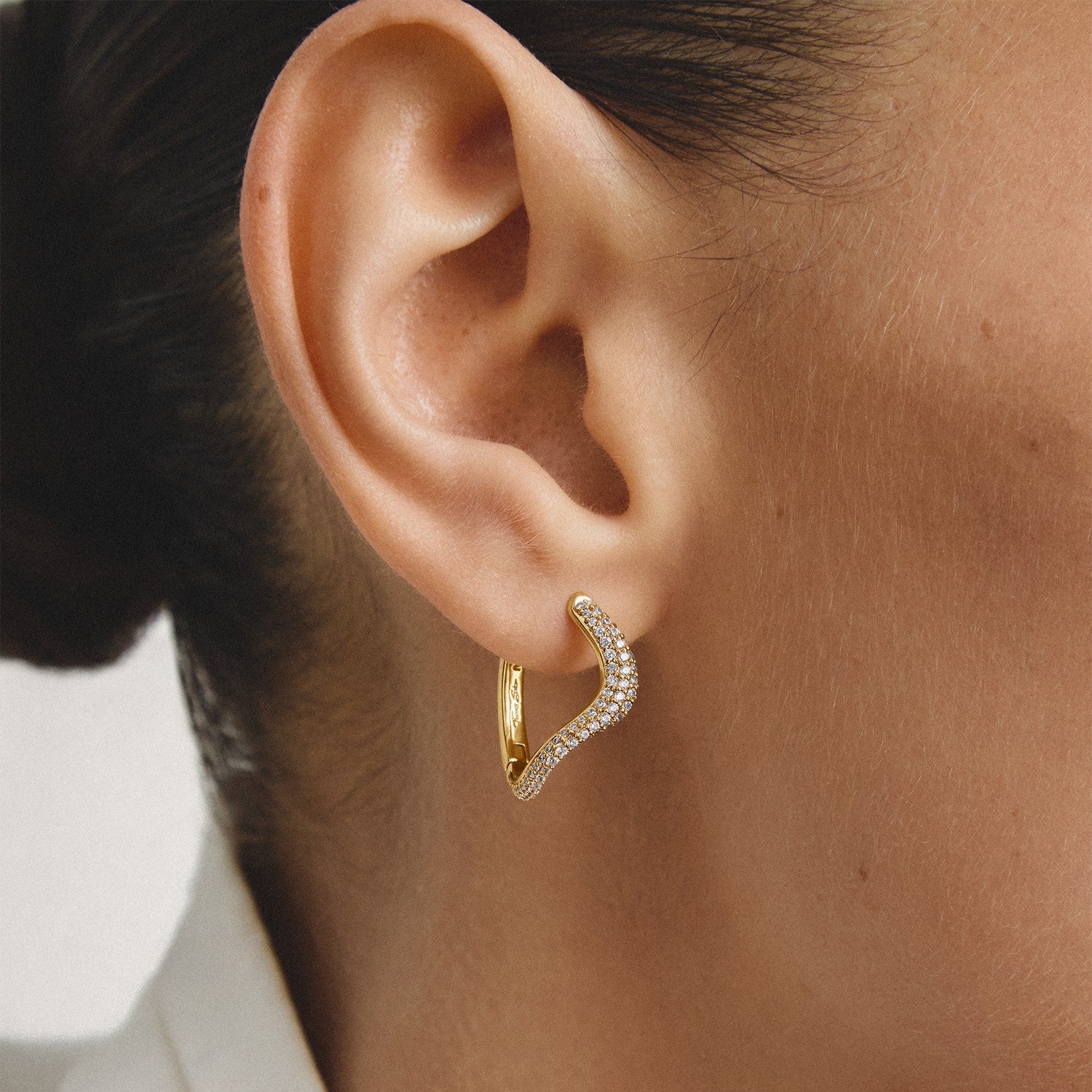 Thomas Sabo 18k Gold Plated Fluid Elegance Hoop Earring CR765-M01-14