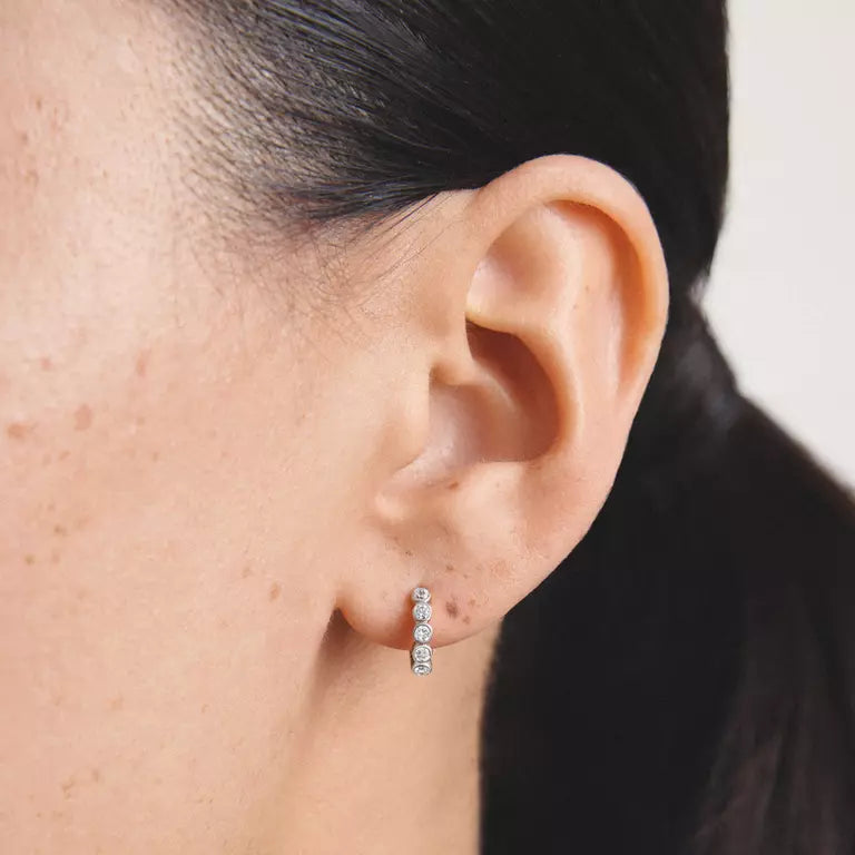 Thomas Sabo Sterling Silver Classic Zirconia Hoop Earrings CR777-051-14