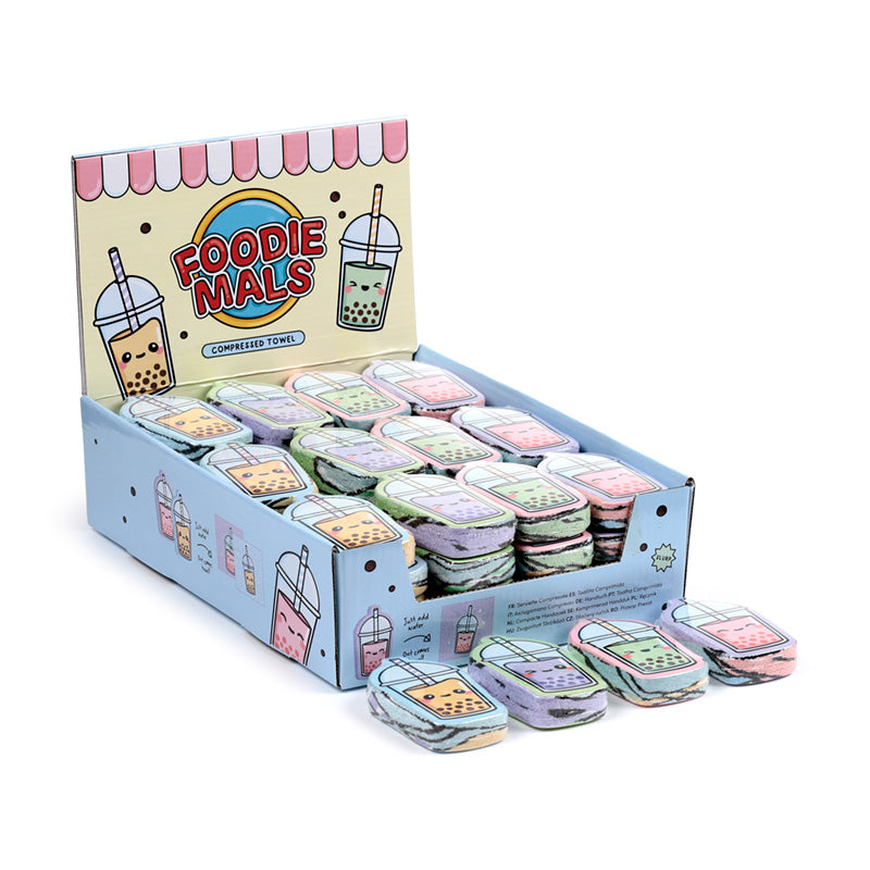 Foodiemals Bubble Tea Compressed Travel Towel CT28