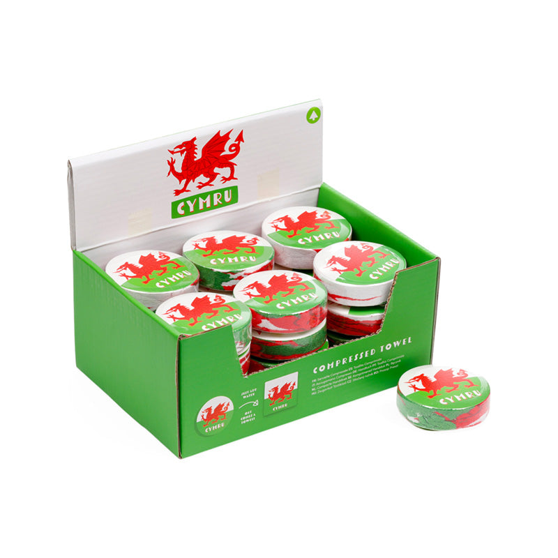 Welsh Dragon Wales (Cymru) Compressed Travel Towel CT34