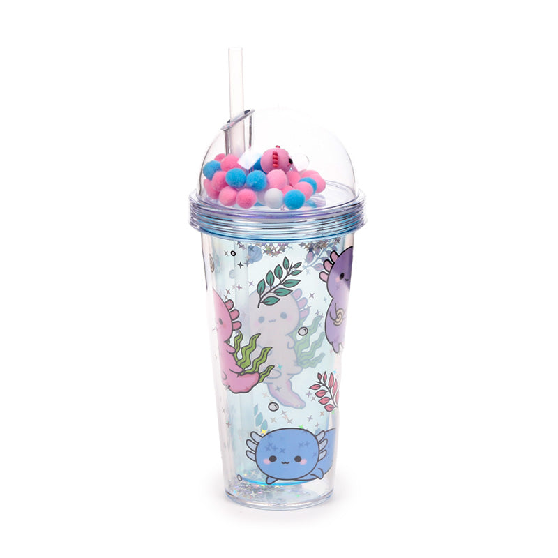 Adoramals Maddie the Axolotl Double Walled Cup & Straw with Charms CUP82