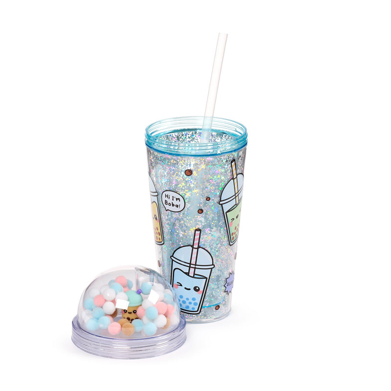 Foodiemals Bubble Tea Double Walled Cup & Straw with Charms CUP83