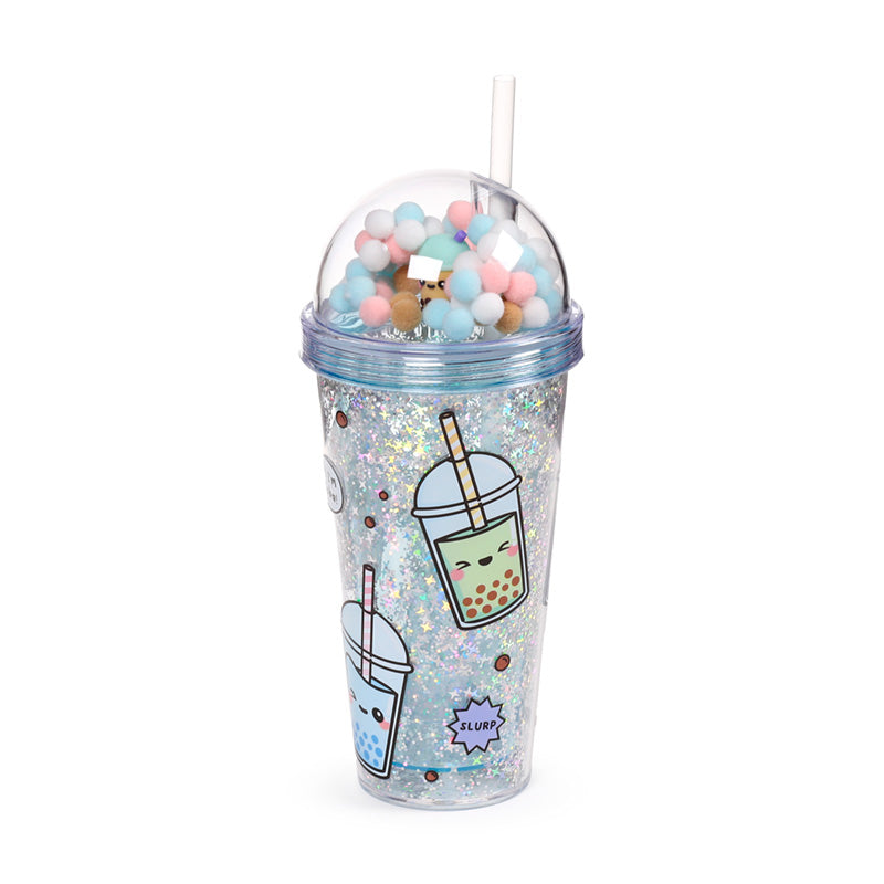 Foodiemals Bubble Tea Double Walled Cup & Straw with Charms CUP83