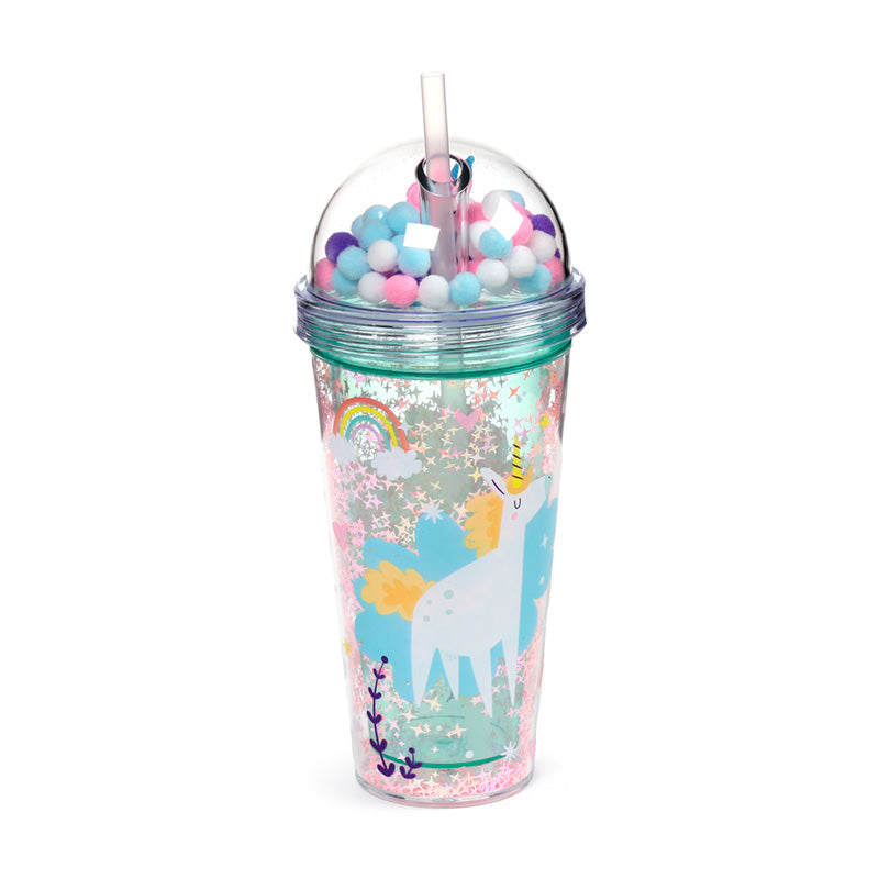 Unicorn Magic Double Walled Cup & Straw with Charms CUP84