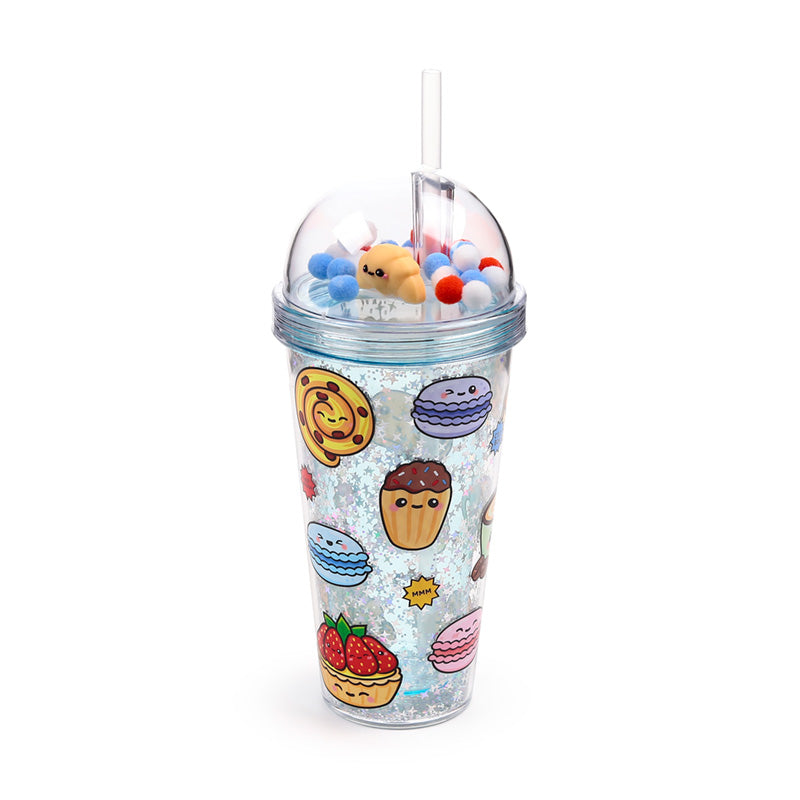 Foodiemals Boulangerie Double Walled Cup & Straw with Charms CUP88
