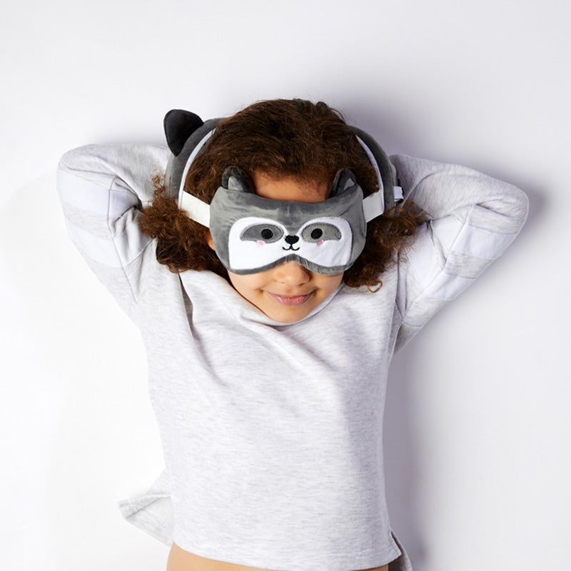 Relaxeazzz Raccoon Plush Travel Pillow & Eye Mask CUSH228