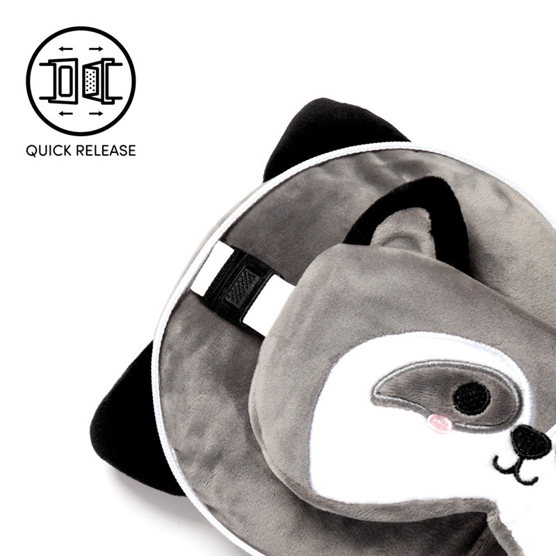 Relaxeazzz Raccoon Plush Travel Pillow & Eye Mask CUSH228